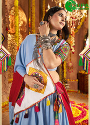 Adorable Blue Color Viscose Cotton New Designer Traditional Ready Made Lehenga Choli